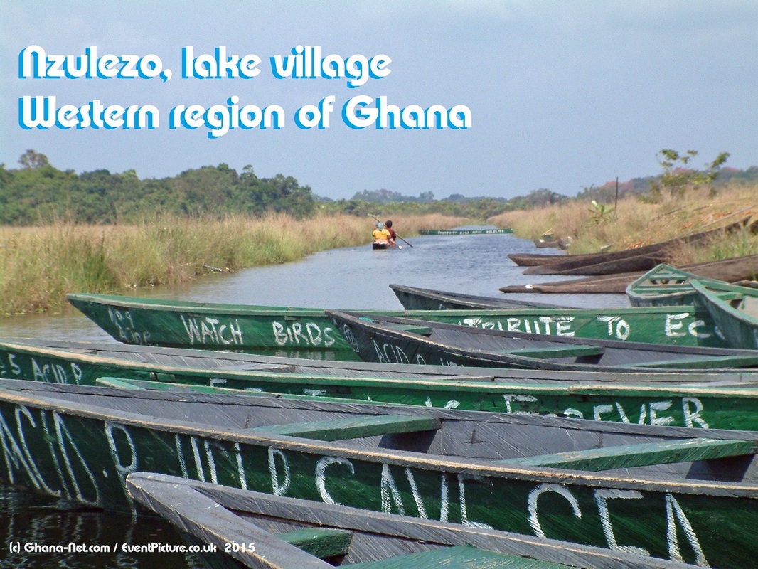 Nzulezo, Kanus, Paddelboote, Ruderboote, Ghana, Westafrika, Dorf im See, Spreewald,